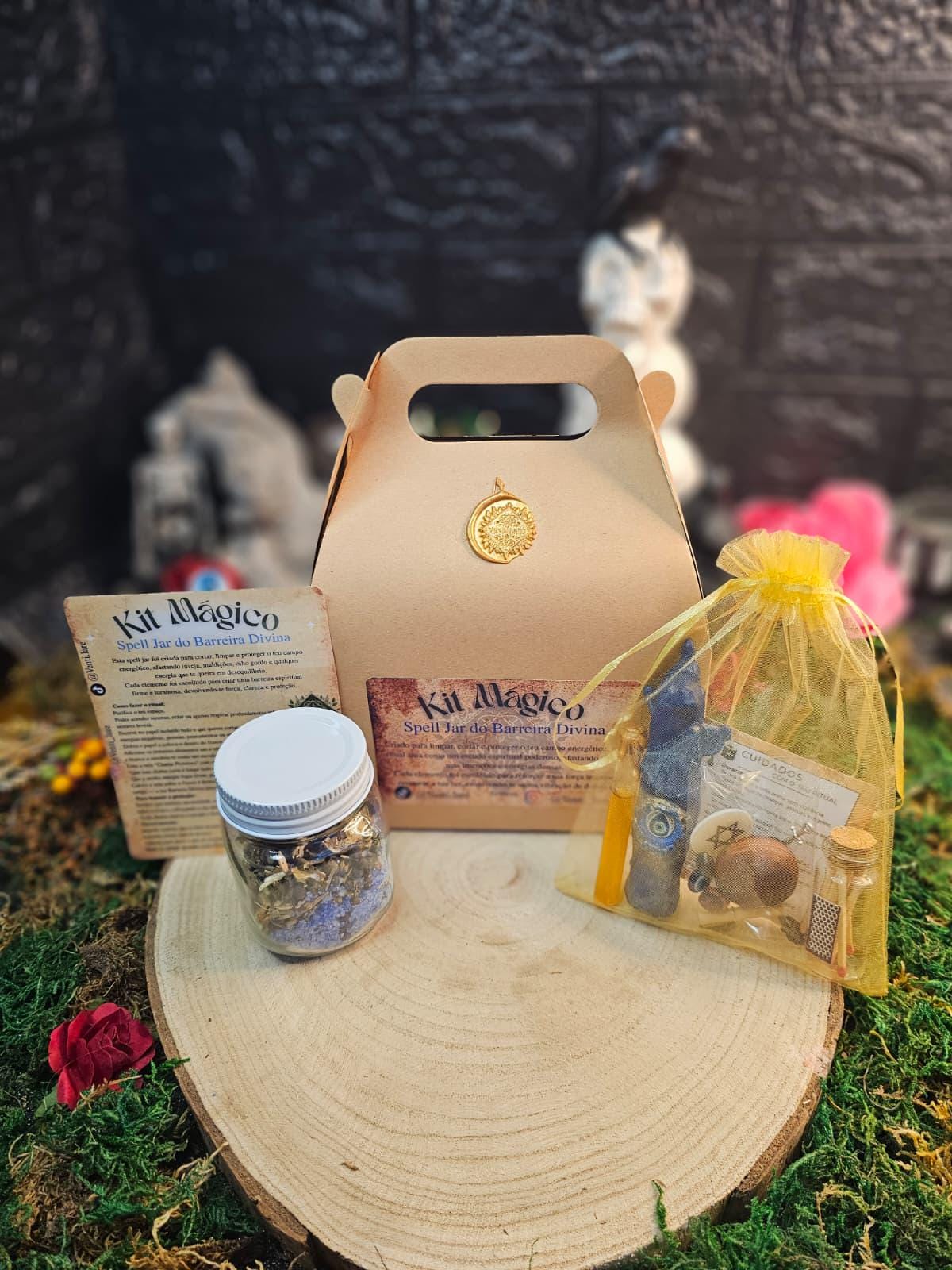 Spell Jar Barreira Divina – Amuleto Mágico de Proteção e Energia Positiva