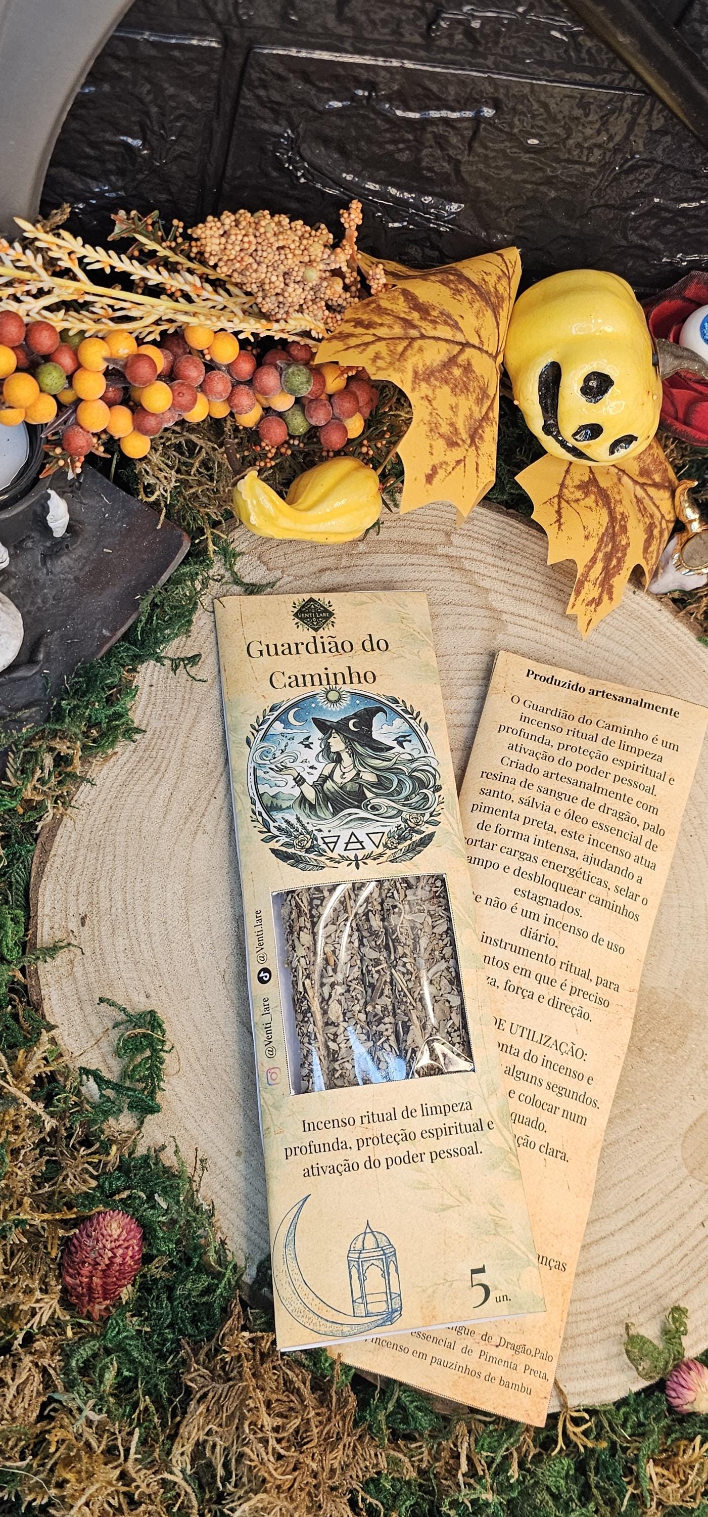 Incenso Ritual Guardião do Caminho | Sangue de Dragão, Palo Santo e Sálvia | Proteção, Corte Energético e Ativação
