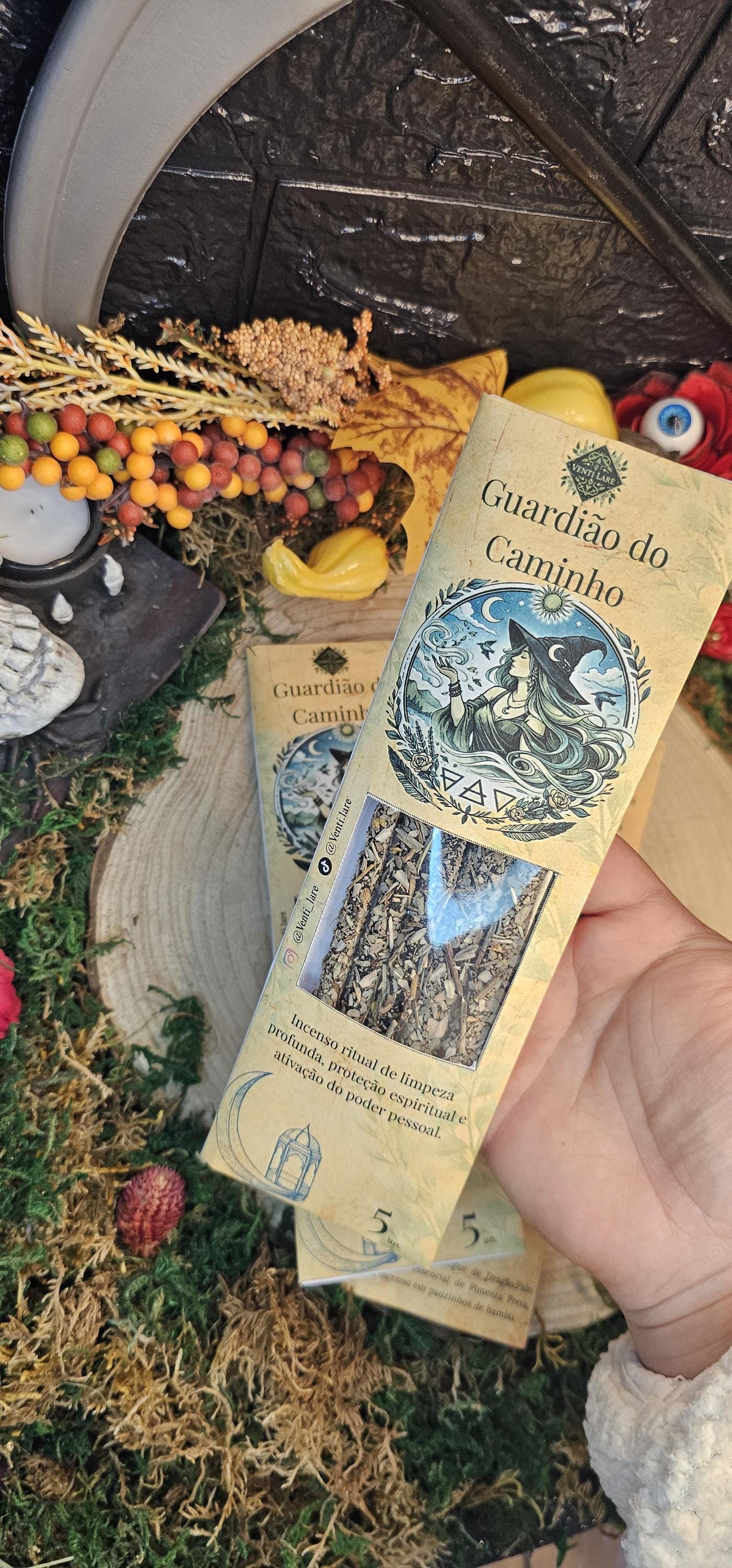 Incenso Ritual Guardião do Caminho | Sangue de Dragão, Palo Santo e Sálvia | Proteção, Corte Energético e Ativação