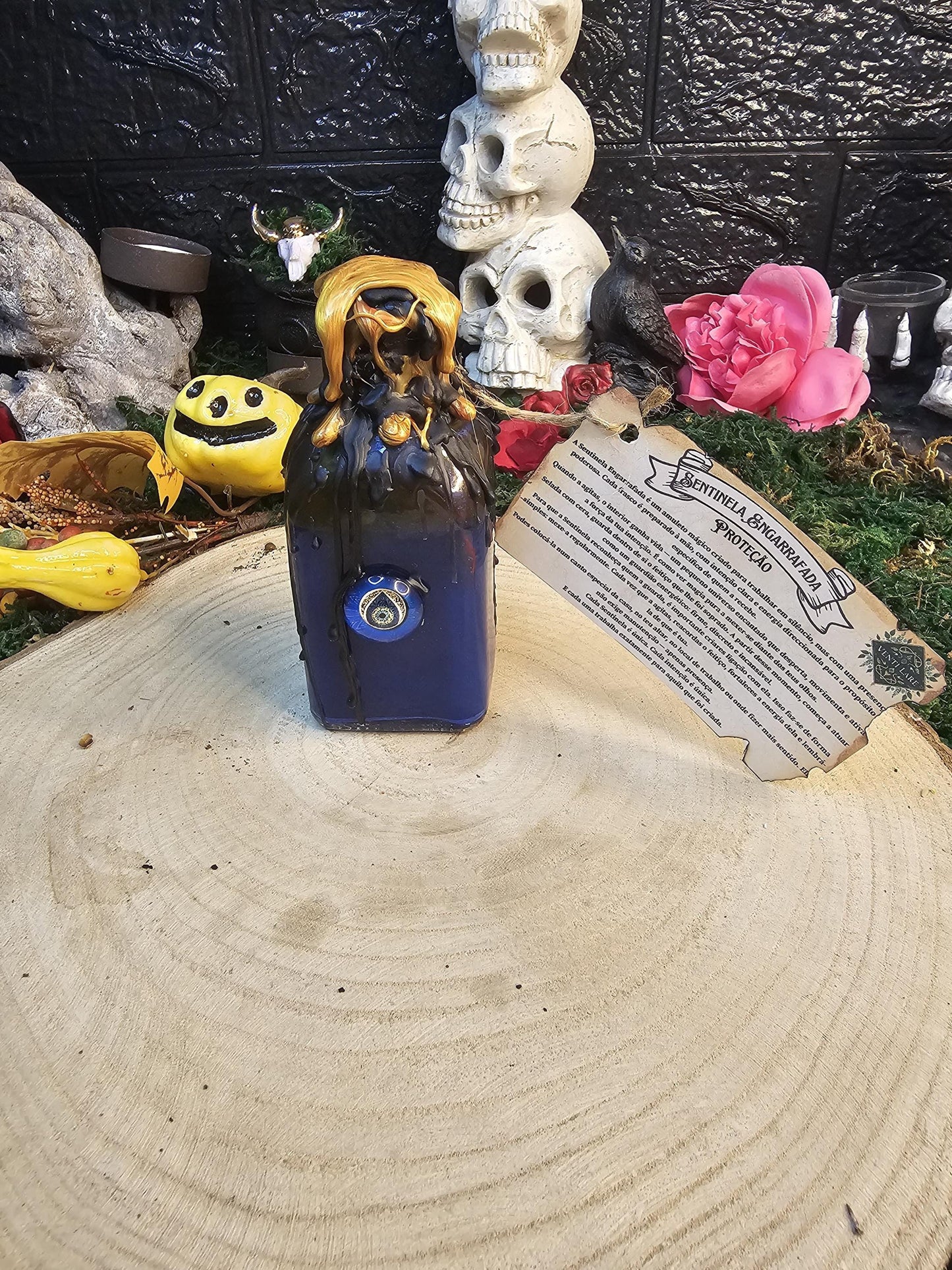 Sentinela Engarrafada – Amuleto Mágico Personalizado para Proteção, Sorte e Energia Positiva