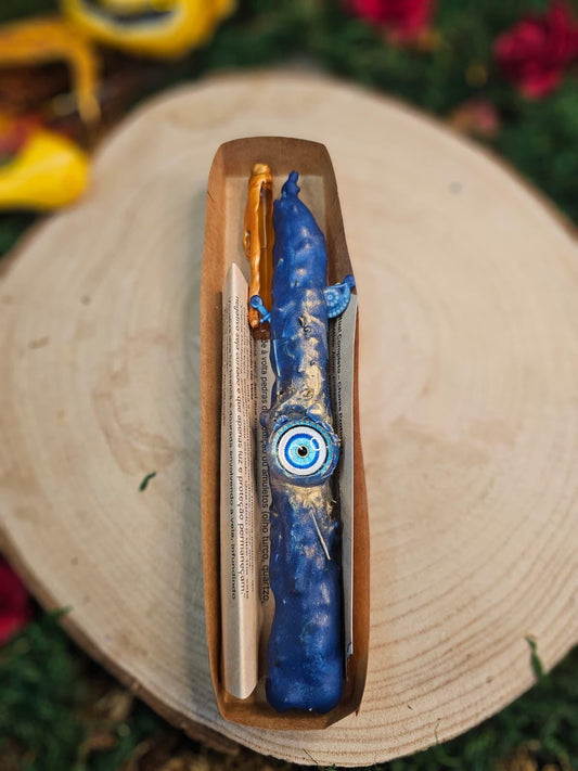 Vela artesanal de proteção espiritual