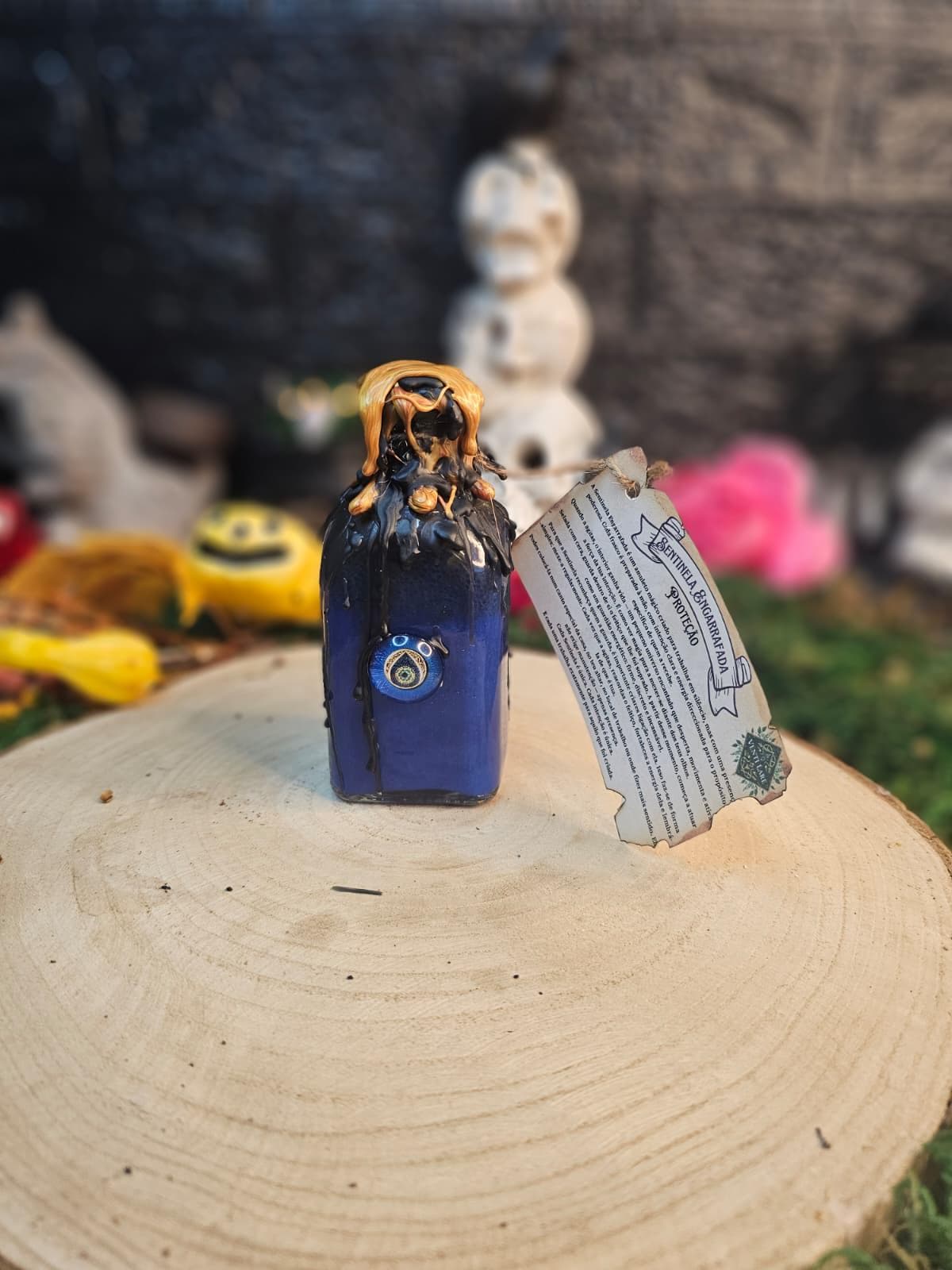 Sentinela Engarrafada – Amuleto Mágico Personalizado para Proteção, Sorte e Energia Positiva