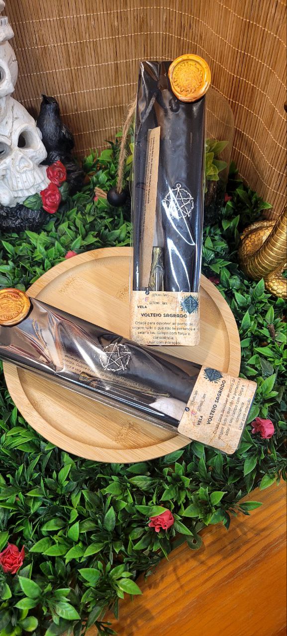 Vela Volteio Sagrado – Ritual de Retorno à Origem, Corte de Energias Negativas e Proteção Espiritual | Vela Artesanal com Ervas e Amuletos