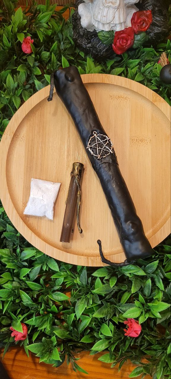 Vela Volteio Sagrado – Ritual de Retorno à Origem, Corte de Energias Negativas e Proteção Espiritual | Vela Artesanal com Ervas e Amuletos