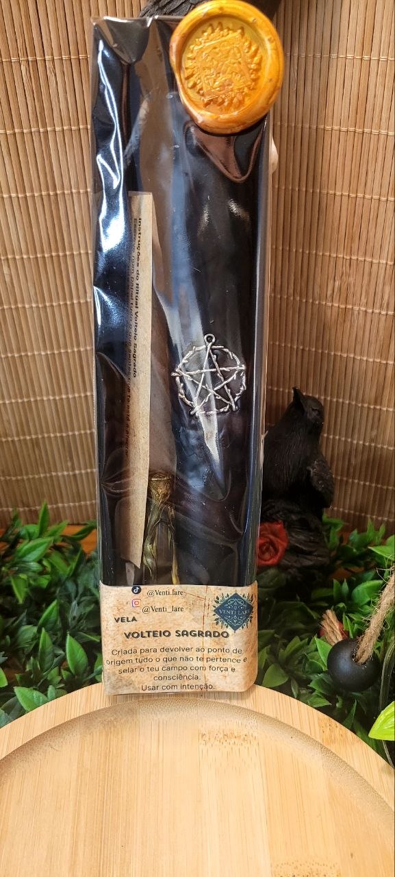 Vela Volteio Sagrado – Ritual de Retorno à Origem, Corte de Energias Negativas e Proteção Espiritual | Vela Artesanal com Ervas e Amuletos