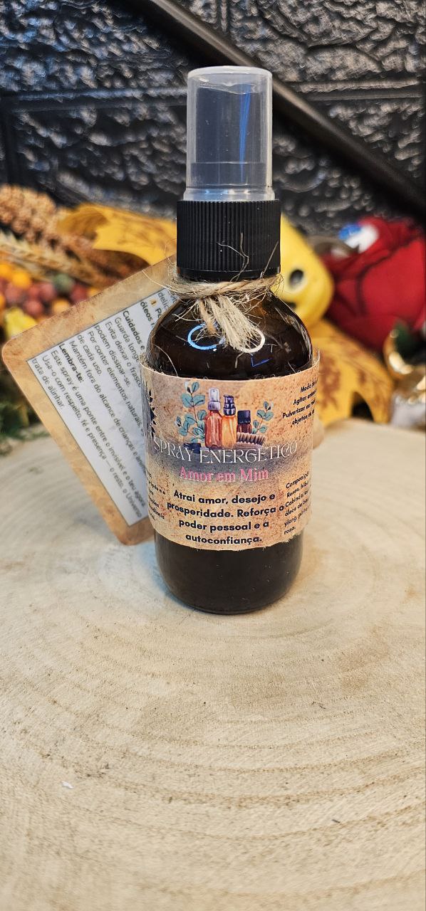 Spray Energético “Amor de Mim” – Hidrolato de Rosas, Óleos Essenciais e Cristais para Amor-Próprio