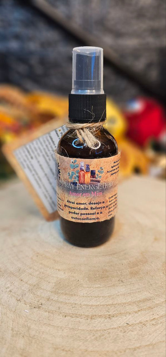 Spray Energético “Amor de Mim” – Hidrolato de Rosas, Óleos Essenciais e Cristais para Amor-Próprio