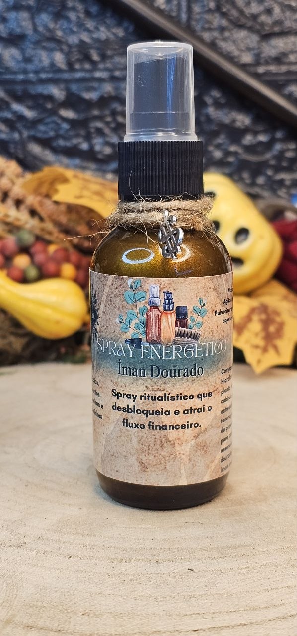 Spray Íman Dourado – Ritual Abre-Caminhos Financeiro, Prosperidade, Proteção e Energia Positiva
