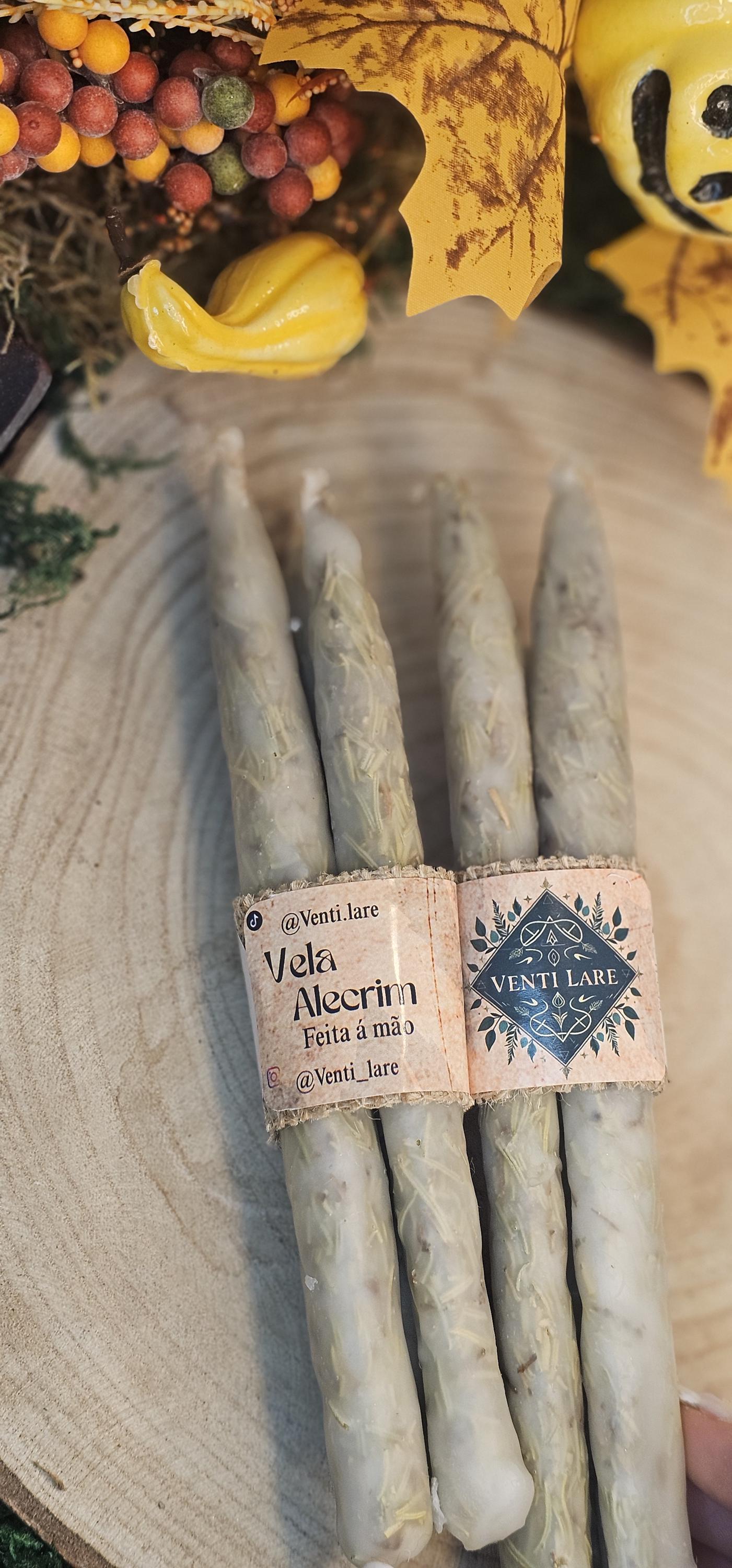Kit 3 Velas de Alecrim Artesanais | Clareza Mental | Abre Caminhos | Feitas à Mão