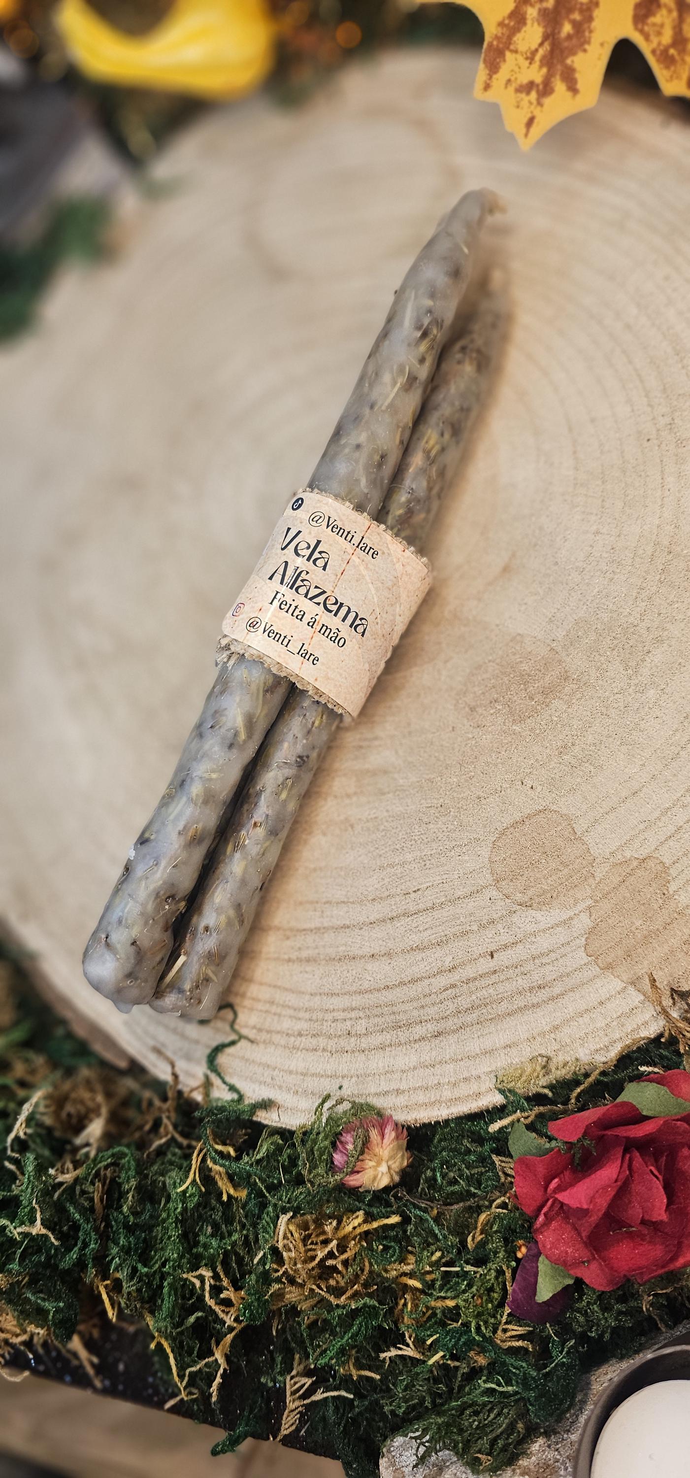Kit 3 Velas de Alfazema Artesanais | Limpeza Energética | Calma, Paz e Equilíbrio | Feitas à Mão