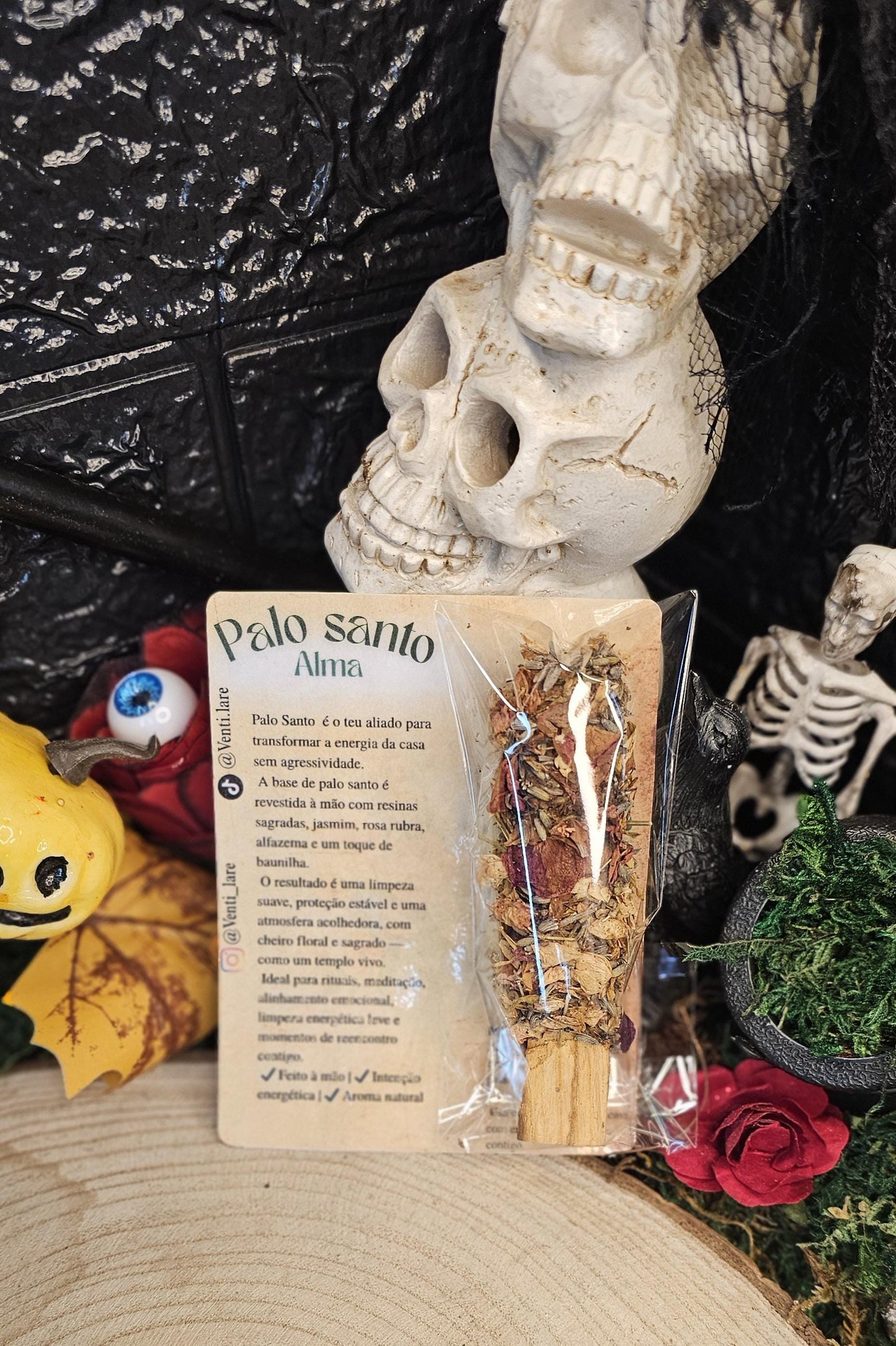ALMA – Palo Santo Ritualizado com Jasmim, Rosa Rubra, Alfazema e Baunilha | Limpeza Energética & Amor Próprio