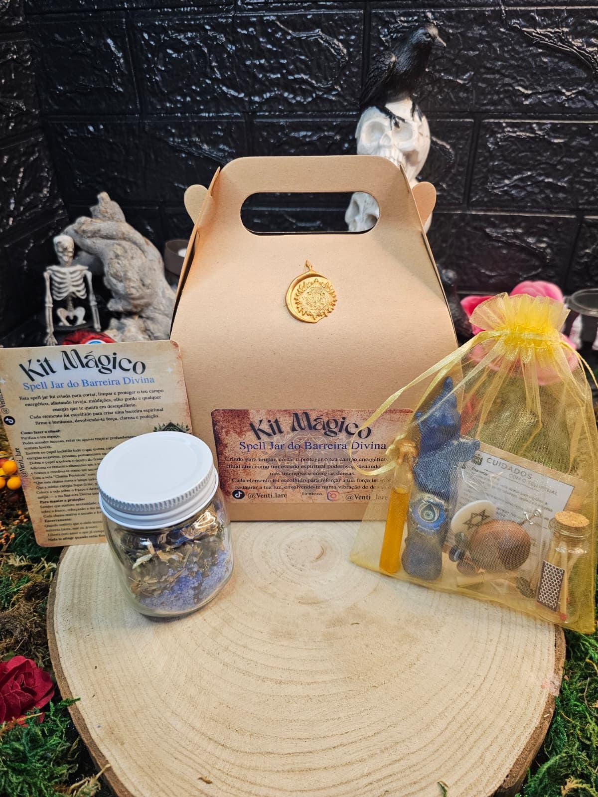 Spell Jar Barreira Divina – Amuleto Mágico de Proteção e Energia Positiva