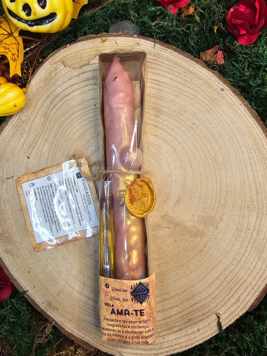 Vela Ritual de Amor-Próprio Ama-te | Cura do Coração & Energia Feminina | Artesanal