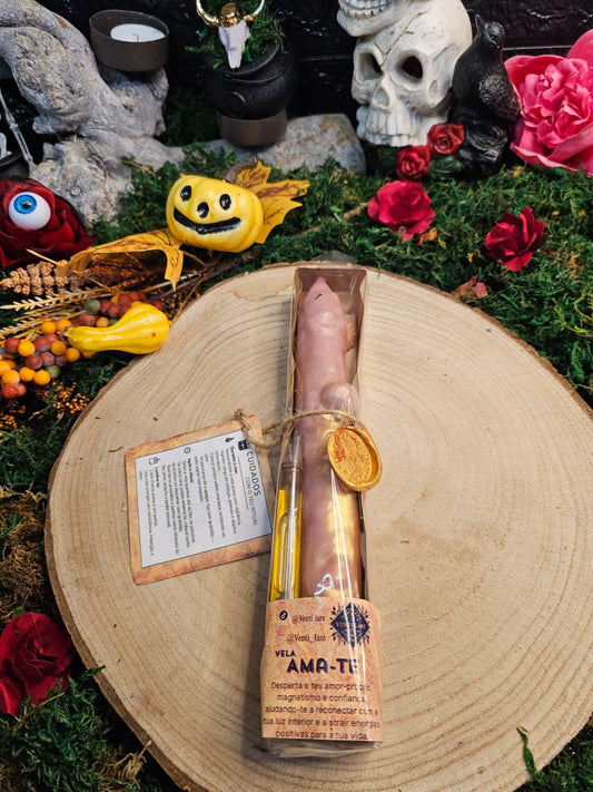 Vela Ritual de Amor-Próprio Ama-te | Cura do Coração & Energia Feminina | Artesanal