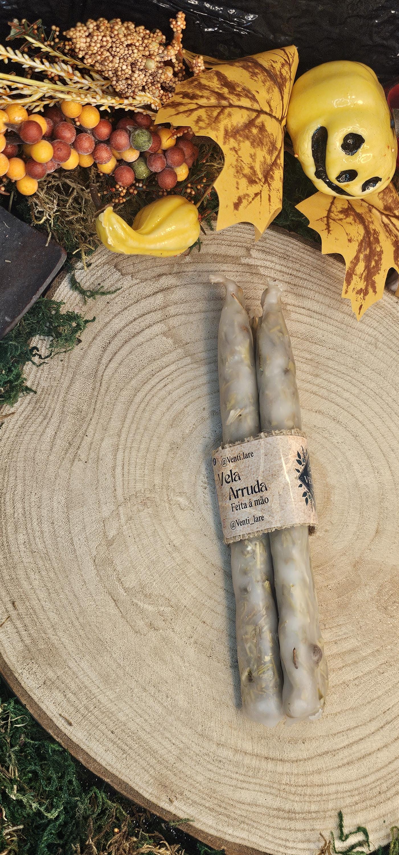 Kit 3 Velas de Arruda Artesanais | Proteção Energética | Limpeza Espiritual | Feitas à Mão