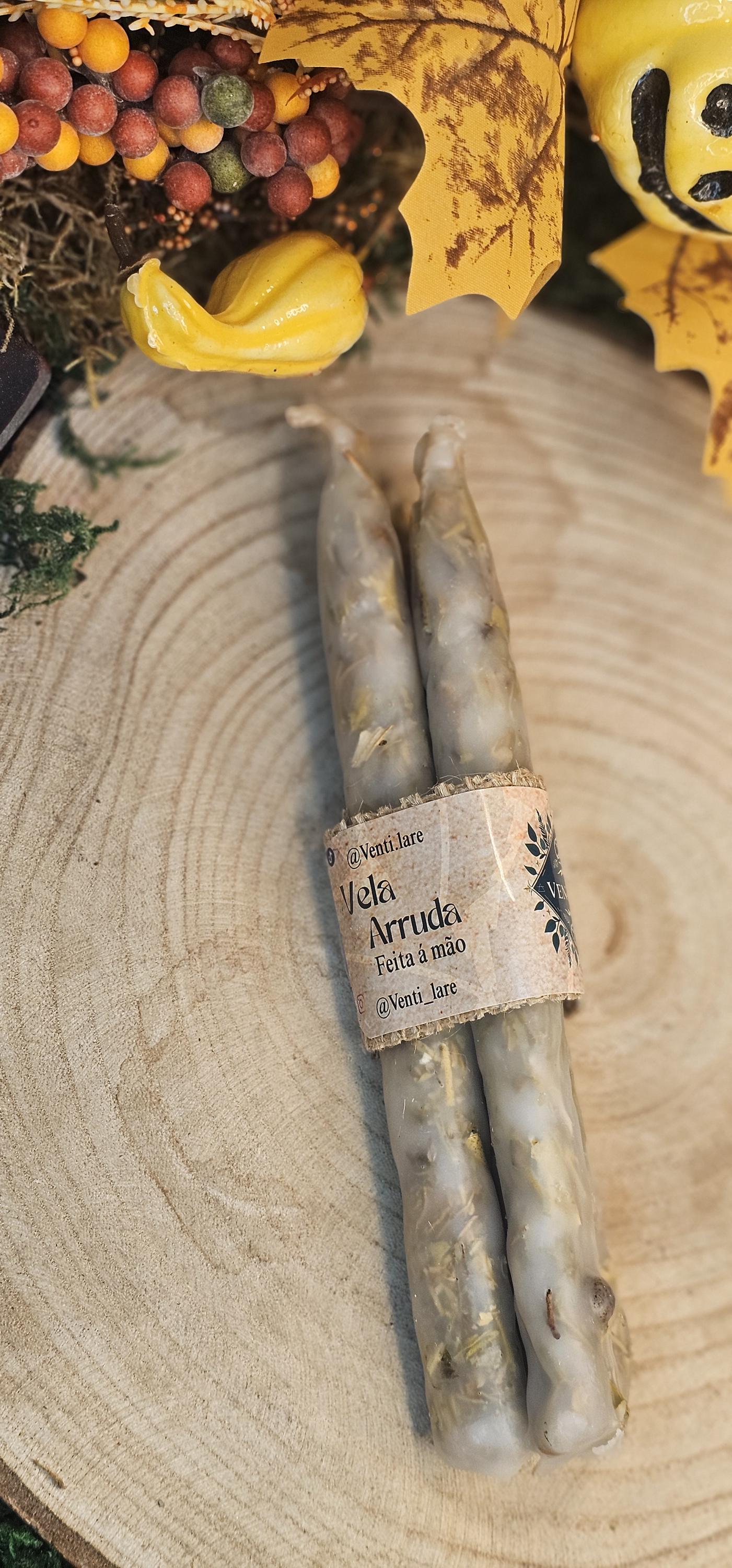 Kit 3 Velas de Arruda Artesanais | Proteção Energética | Limpeza Espiritual | Feitas à Mão